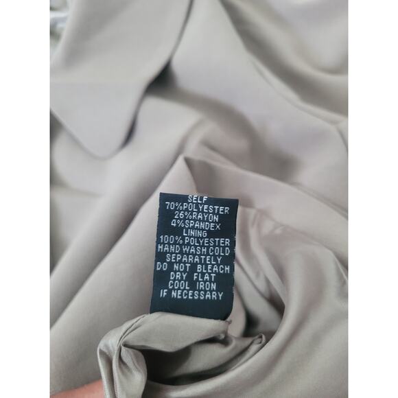 Lapis Boxy Cropped Collared Trench Coat Jacket Size L Tan Preppy Old Money - Picture 8 of 8